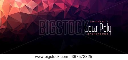 Abstract Low Polu Banner With Vibrant Color Shade