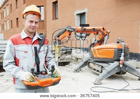 pracownik konstruktora w bezpieczeństwo ochrony indywidualnej pracy robota Maszyny budowlane rozbiórki