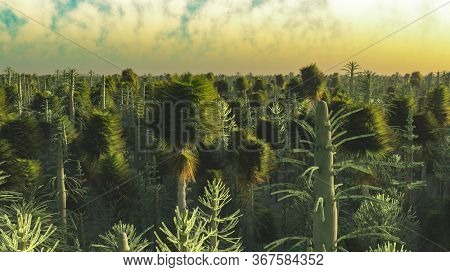 Dinasour forest in big resolution 3d rendering