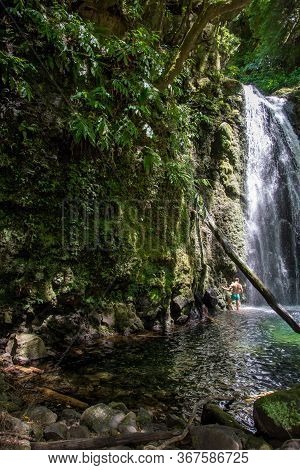 Walk And Discover The Prego Salto Waterfall On The Island Of Sao Miguel, Azores