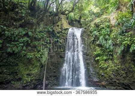 Walk And Discover The Prego Salto Waterfall On The Island Of Sao Miguel, Azores