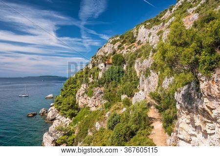 Small croatian town Seget Donji near the Trogir town at Adriatic coast, Croatia