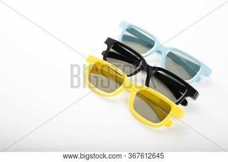 Colored 3d Glasses Isolated On White Background