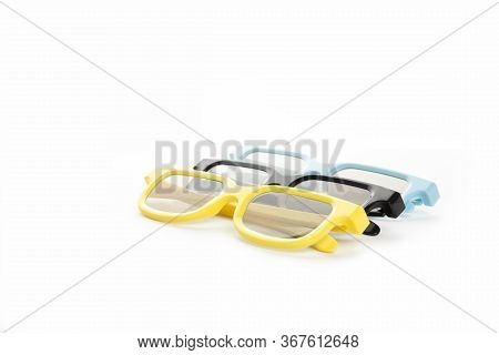 Colored 3d Glasses Isolated On White Background
