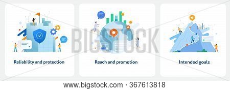 Set Of Illustrations Concept With Business Concept. Workflow, Growth, Graphics. Business Development