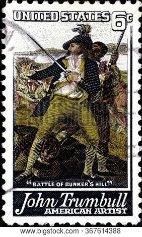 02 11 2020 Divnoe Stavropol Territory Russia The Postage Stamp Usa 1968 John Trumbull American Artis