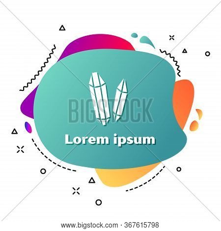 White Magic Stone Icon Isolated On White Background. Fantasy Crystal. Jewelry Gem For Game. Abstract