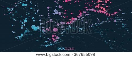 Big Data Cloud Visualization. Futuristic Infographic. Information Cloud Computing. Visual Data Compl