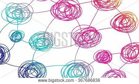Mind Map Background. Pattern With Tangled Tangles. Idea Of Brainstorm, Creative. Backdrop For Websit