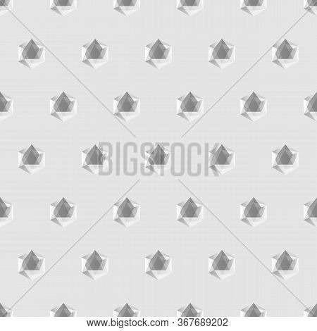 Gems On White Background. Seamleass White Jewerly Gemstones Pattern For Print, Textile, Fabric Or Wa