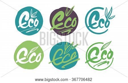 Eco Icons And Labels Design In Vectors.
Hand Draw Vector Illustration For Flyers, Posters, Cards, St