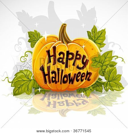 幸せなハロウィーン カボチャのバナーをカット