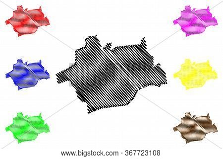 Braga City (portuguese Republic, Portugal) Map Vector Illustration, Scribble Sketch City Of Braga Ma