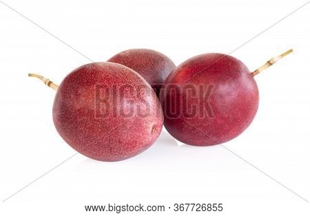 Fresh Passion Fruit Isolated On White Background, Food Healthy Concept