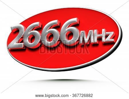 3d Illustration 2600 Mhz Ellipse Isolated On A White Background.(with Clipping Path).