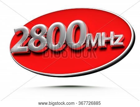 3d Illustration 2800 Mhz Ellipse Isolated On A White Background.(with Clipping Path).