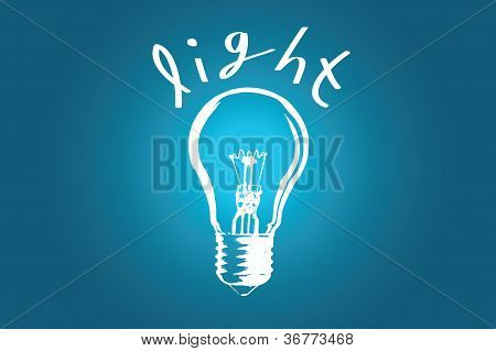 Immagine di un'idea illustrazione con lampadina