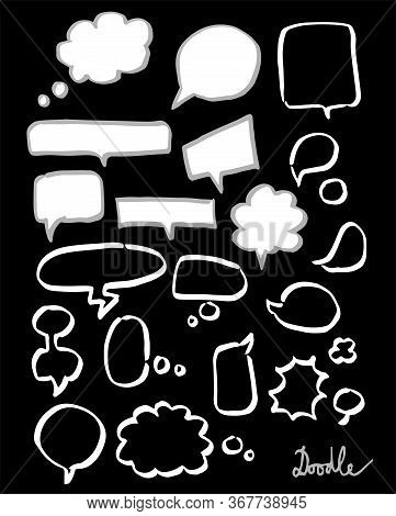 Speech Bubbles Hand Drawn Vector Set Black