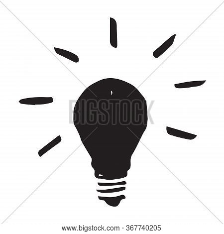Light Bulb Hand Drawn Vector Doodle Single Icon