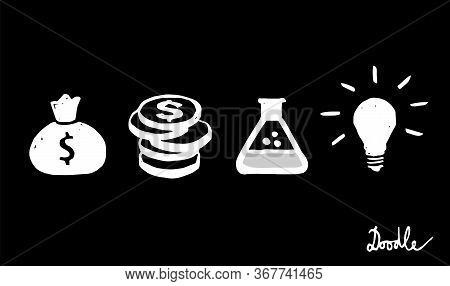 Business Hand Drawn Vector Doodle Set Black