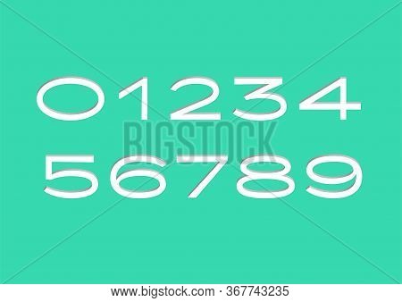 3d Trendy Number Font Illustration Turquoise Style