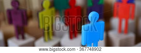 Group Multi-colored Silhouettes Business People Teamwork Meeting Closeup Background. Social Media Ma