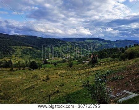 Gentle Hills In The Hinterland Of La Bresse, France