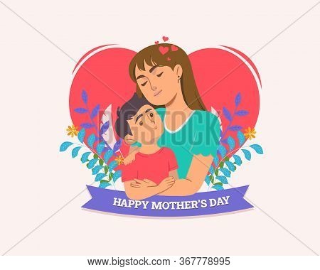 Happy Mothers Day Vector Illustration Design Concept