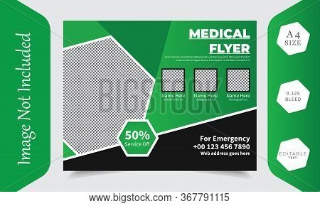 Corporate Health Medical Horizontal Flyer Design Vector