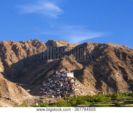 Chemrey Monastery In Nubra Valley, Ladakh, Jammu And Kashmir State Of India. It Is A Buddhist Monast