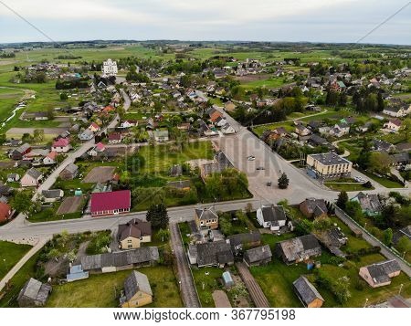 Aerial View Of Kraziai Landscape In Lithuania