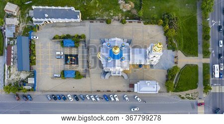 Rostov-on-don Aerial View. Panorama Of The City Of Rostov On Don, Voroshilovsky District, Church Of 
