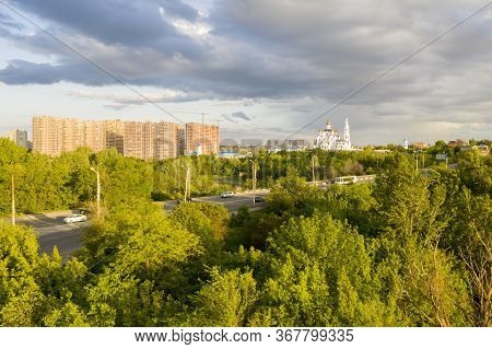 Rostov-on-don Aerial View. Panorama Of The City Of Rostov On Don, Voroshilovsky District, Church Of 