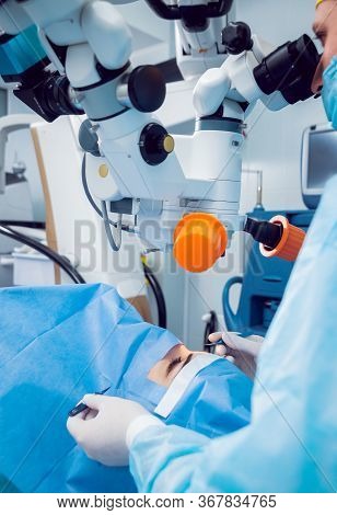 The Operation On The Eye. Cataract Surgery.