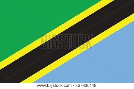 Tanzania Flag Vector Graphic. Rectangle Tanzanian Flag Illustration. Tanzania Country Flag Is A Symb