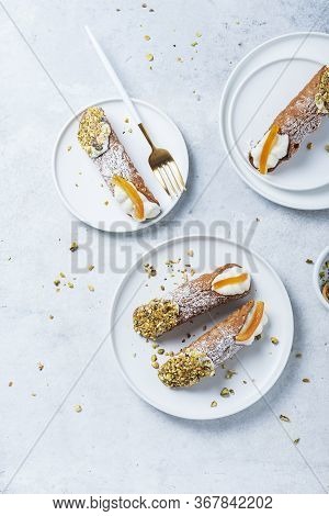 Traditional Italian Dessert Cannoli Siciliani