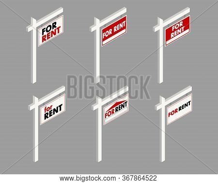 For Rent Vector Real Estate Sign Set