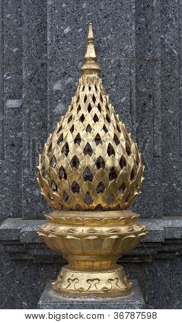 gold lamp out door thai style use decorate at temple