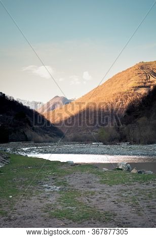Iori River On A Background Of Mountains