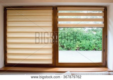Window Roller, Duo System Day And Night.  Cozy Home Interior.