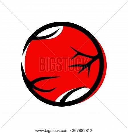 Planet Mars Icon. In Black Stroke Color. Closed Loops Vector
