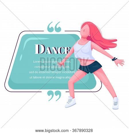 Contemp Female Dancer Flat Color Vector Character Quote. Modern Dance Show. Young Teenage Girl Free 
