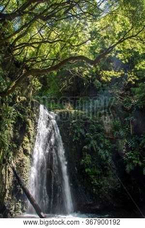 Walk And Discover The Prego Salto Waterfall On The Island Of Sao Miguel, Azores