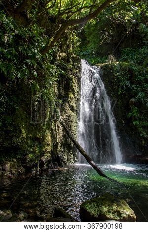 Walk And Discover The Prego Salto Waterfall On The Island Of Sao Miguel, Azores