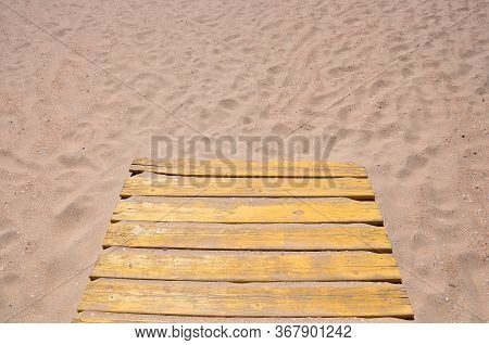 Wooden Walkway Walking Path On The Beach