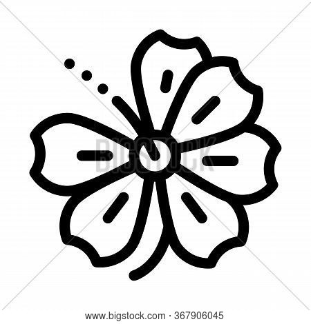 Hibiscus Flower Icon Vector. Hibiscus Flower Sign. Isolated Contour Symbol Illustration