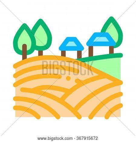 Haystack In Village Icon Vector. Haystack In Village Sign. Isolated Contour Symbol Illustration