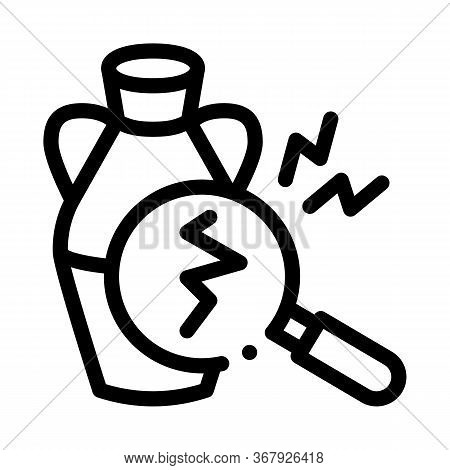 Auction Vase Crack Detection Icon Vector. Auction Vase Crack Detection Sign. Isolated Contour Symbol