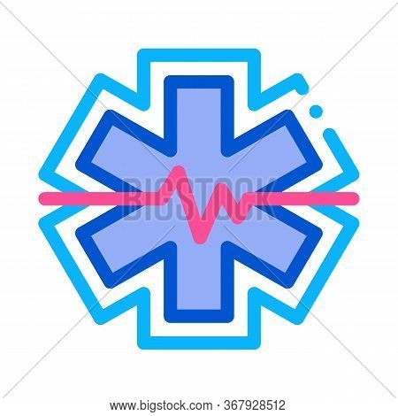 Hypothermia Cardiogram Problems Icon Vector. Hypothermia Cardiogram Problems Sign. Color Symbol Illu