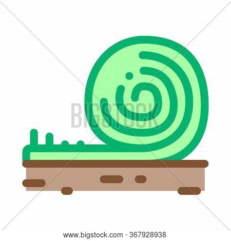 Rolled Artificial Turf Icon Vector. Rolled Artificial Turf Sign. Color Symbol Illustration